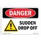 Signmission OSHA Danger Sign, Sudden Drop Off, 7in X 5in Decal, 7" W, 5" H, Landscape, Sudden Drop Off OS-DS-D-57-L-1584 - alternate 1